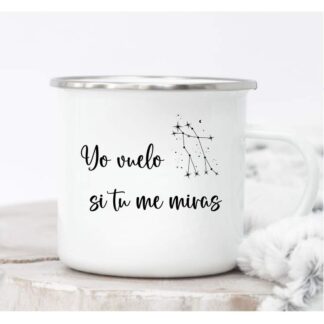 Taza "Yo vuelo si tu me miras"