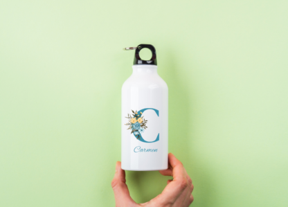 Botella inicial flores